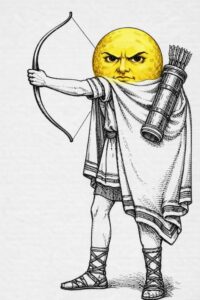 月が矢を射る